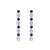 Created Blue and White Sapphire Bezel Set Drop Earrings in Sterling Silver
