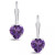Gemstone Leverback Earrings in 10K White Gold