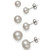 3-Pc. Set Cultured Freshwater Pearl (5, 7, 9mm) Stud Earrings in Sterling Silver, Created for Macy's