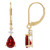 Garnet (1-3/4 ct. t.w.) & Diamond (1/20 ct. t.w.) Leverback Drop Earrings in 14k Gold