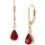 Garnet (1-3/4 ct. t.w.) & Diamond (1/20 ct. t.w.) Leverback Drop Earrings in 14k Gold
