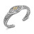 Flower Filigree Cuff Bracelet in Sterling Silver & 18k Gold