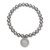 Gray Cultured Freshwater Pearl (7-8 mm) and Cubic Zirconia Stretch Bracelet with Charm in Sterling Silver