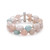 Baroque Shaped Multi-Color Morganite 14X10mm Double Row 7.5" Bracelet in Sterling Silver