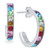 Rainbow Crystal Small (5/8") Hoop Earrings in Sterling Silver