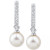 Cultured Freshwater Pearl (6mm) & Diamond (1/5 ct. t.w.) Drop Earrings in 14k Yellow Gold (Also in White Gold)