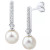Cultured Freshwater Pearl (6mm) & Diamond (1/5 ct. t.w.) Drop Earrings in 14k Yellow Gold (Also in White Gold)