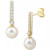 Cultured Freshwater Pearl (6mm) & Diamond (1/5 ct. t.w.) Drop Earrings in 14k Yellow Gold (Also in White Gold)