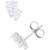 Cubic Zirconia Stud Earrings in Sterling Silver or 14k Gold over Sterling Silver