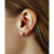 Gemstone Twist Gallery Stud Earring in 14k Yellow Gold