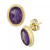 Gemstone Twist Gallery Stud Earring in 14k Yellow Gold