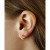 Gemstone Twist Gallery Stud Earring in 14k Yellow Gold
