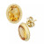 Gemstone Twist Gallery Stud Earring in 14k Yellow Gold