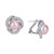 Pink Cultured Freshwater Pearl (10-1/2mm) & Cubic Zirconia Love Knot Stud Earrings in Sterling Silver