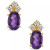Amethyst (7/8 ct. t.w.) and Diamond (1/8 ct. t.w.) Stud Earrings in 14K Yellow Gold
