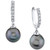 Cultured Golden South Sea Pearl (9mm) & Diamond (1/5 ct. t.w.) Hoop Dangle Drop Earrings in 14k Gold