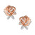 Cubic Zirconia Rose Beauty & The Beast Stud Earrings in Sterling Silver & 18k Rose Gold-Plate