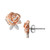 Cubic Zirconia Rose Beauty & The Beast Stud Earrings in Sterling Silver & 18k Rose Gold-Plate