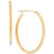 Polished Oval Flat-Edge Tube Earrings in 10k Gold, 1-1/5"