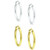 2-Pc. Set Textured Small Hoop Earrings in Sterling Silver & 18k Gold-Plate, 20mm