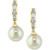 EFFY® Diamond (1/4 ct. t.w.) & Cultured Freshwater Pearl (10mm) Drop Earrings In 14k Gold