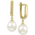 Cultured Freshwater Pearl (9mm) Leverback Drop Earrings in 14k Gold