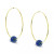 Jade Medium Hoop Earrings in 14k Gold, 1.57" (Also in Onyx, Turquoise, Lapis, & Freshwater Pearl)