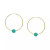 Jade Medium Hoop Earrings in 14k Gold, 1.57" (Also in Onyx, Turquoise, Lapis, & Freshwater Pearl)