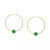 Jade Medium Hoop Earrings in 14k Gold, 1.57" (Also in Onyx, Turquoise, Lapis, & Freshwater Pearl)