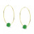 Jade Medium Hoop Earrings in 14k Gold, 1.57" (Also in Onyx, Turquoise, Lapis, & Freshwater Pearl)