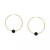 Jade Medium Hoop Earrings in 14k Gold, 1.57" (Also in Onyx, Turquoise, Lapis, & Freshwater Pearl)