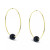 Jade Medium Hoop Earrings in 14k Gold, 1.57" (Also in Onyx, Turquoise, Lapis, & Freshwater Pearl)