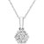 Diamond Cluster 18" Pendant Necklace (1/5 ct. t.w.) in 14k White Gold