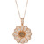 Nude Diamond (1-1/3 ct. t.w.) & Chocolate Diamond (1/6 ct. t.w.) Pavé Flower Pendant Necklace  in 14k Rose Gold