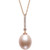 Pink Cultured Freshwater Pearl (8-9mm) & Diamond (1/20 ct. t.w.) 18" Pendant Necklace in 14k Rose Gold, Created for Macy's