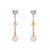 Cultured Freshwater Pearl (6mm) & Diamond (1/10ct. tw.) Heart Earrings in 14K Yellow Gold Over Sterling Silver
