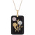 Jade or Onyx Carved Flower Pendant Necklace (25x38mm) in 14k Gold-Plated Sterling Silver