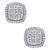 Diamond Halo Cluster Stud Earrings (1 ct. t.w.) in 14k White Gold