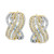 EFFY® Diamond Baguette & Round Crossover Statement Earrings (1-1/2 ct. t.w.) in 14k Gold and White Gold