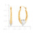 Textured Two-Tone Heart Hoop Earrings in 10k Gold, 7/8"