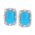 Onyx & Diamond Accent Rectangle Stud Earrings in Sterling Silver (Also in Turquoise & Labradorite)