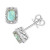 Onyx & Diamond Accent Rectangle Stud Earrings in Sterling Silver (Also in Turquoise & Labradorite)