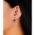 Fine Crystal with Cubic Zirconia Bar Drop Earring in Sterling Silver (Available in Clear, Blue, Light Blue and Red)