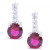 Fine Crystal with Cubic Zirconia Bar Drop Earring in Sterling Silver (Available in Clear, Blue, Light Blue and Red)