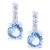 Fine Crystal with Cubic Zirconia Bar Drop Earring in Sterling Silver (Available in Clear, Blue, Light Blue and Red)