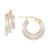 Polished Triple Row Small Hoop Earrings in 10k Gold, White Gold, & Rose Gold