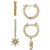 2-Pc. Set Citrine (1/4 ct. t.w.) & Lab-Created White Sapphire (1/2 ct. t.w.) Hoop & Dangle Star Earrings in 14k Gold-Plated Sterling Silver