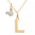 Mickey Mouse Initial Pendant 18" Necklace with Cubic Zirconia in 14k Yellow Gold