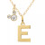 Mickey Mouse Initial Pendant 18" Necklace with Cubic Zirconia in 14k Yellow Gold