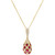 Ruby (1-1/8 ct. t.w.) & Diamond (1/2 ct. t.w.) Oval Basket-Weave Look 16" Pendant Necklace in 14k Gold